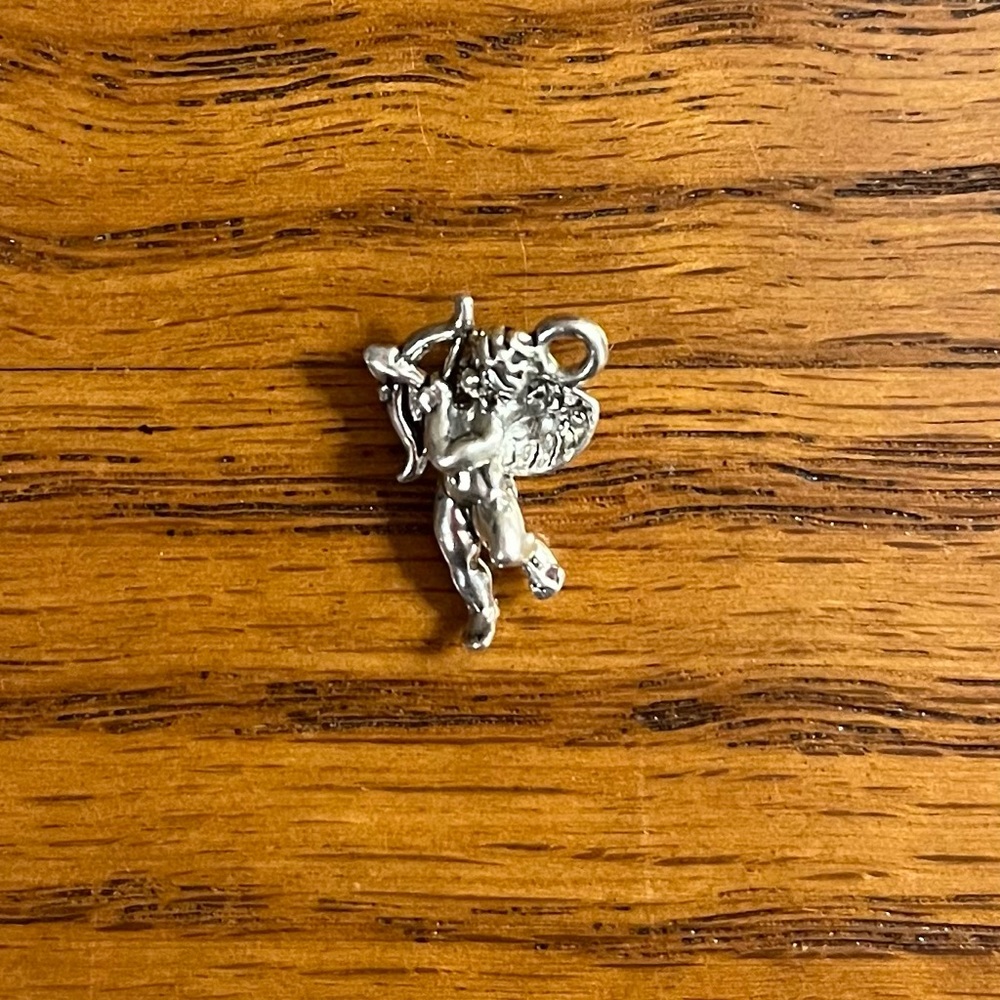 Vintage Small Sterling Silver Cupid 3 D Charm